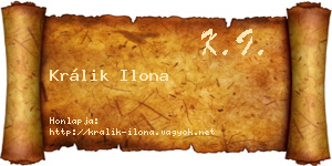 Králik Ilona névjegykártya